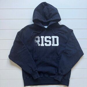 RISD Champion Block Hooded Navy Sweatshirt, Unisex L
